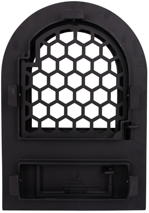 Usa Semineu cu Geam Cerbi Ornamente Argintii Mare - Inaltime usa 610 mm Latime usa 425 mm [5]