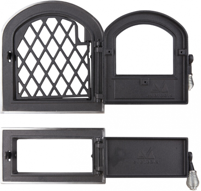 Usa Soba cu Geam + Cenusar Cerbi Ornamente Argintii - Inaltime usa 275+140 mm Latime usa 255 mm [2]