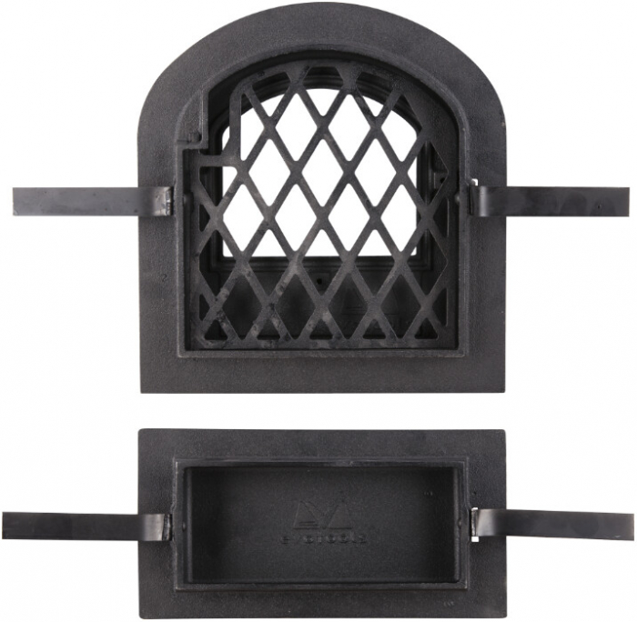 Usa Soba cu Geam + Cenusar Cerbi Ornamente Argintii - Inaltime usa 275+140 mm Latime usa 255 mm [3]