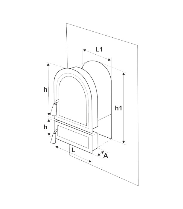 Usa Soba cu Geam + Cenusar Cerbi Ornamente Argintii - Inaltime usa 275+140 mm Latime usa 255 mm [4]