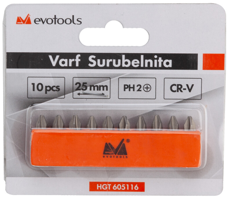 Varf Surubelnita Cr-V pt Amprenta Philips-10 buc - Tip PH1 [3]