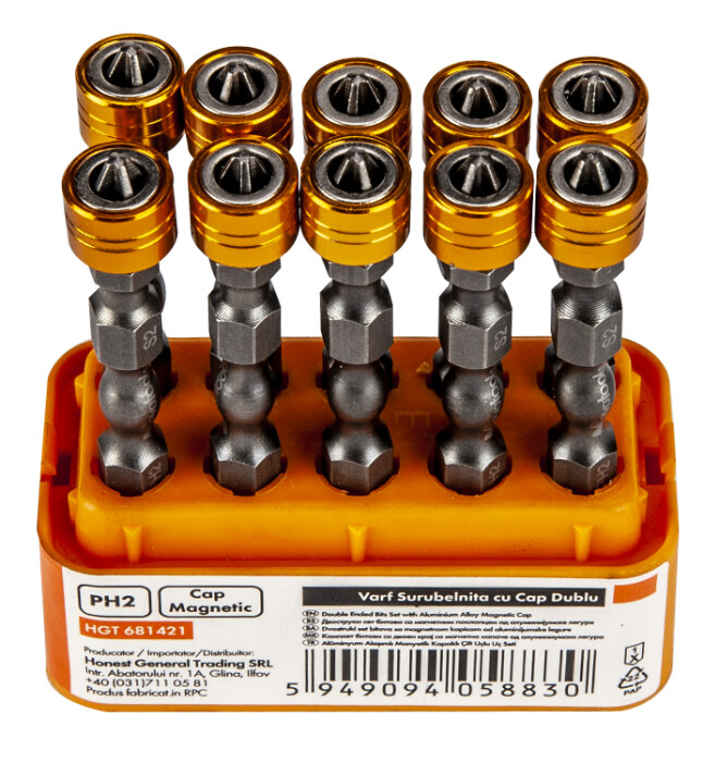 Varf Surubelnita cu Cap Dublu Magnetic (10 bucati) - Tip PH2 [2]
