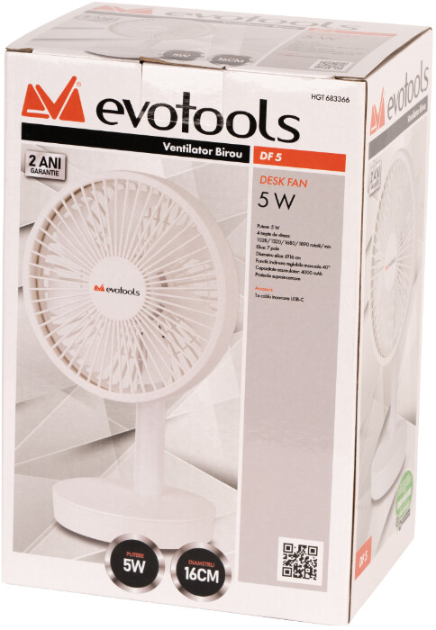 Ventilator de Birou cu Acumulator DF 5 Evotools [2]