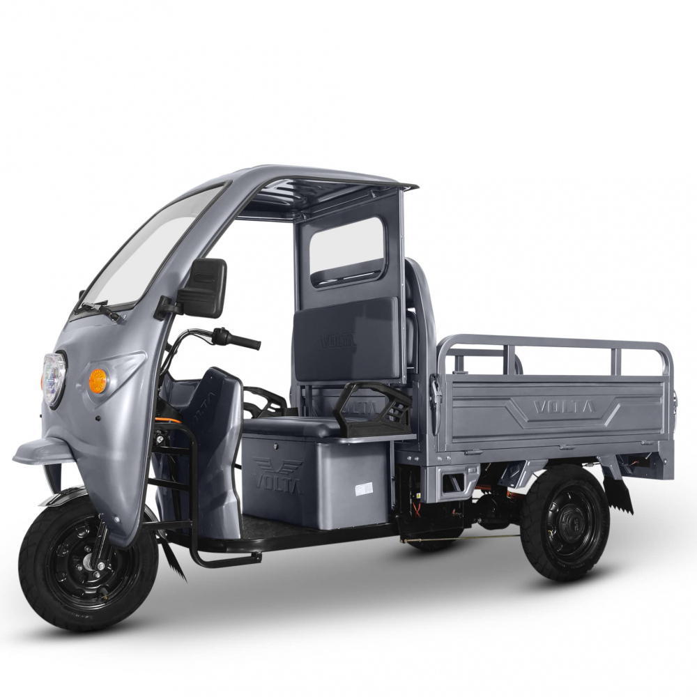 Voltarom Hercules, motor 3900W, 72V, 60 AH, viteza maxima 25 km pe ora, pana la 70km autonomie, Fara Permis, Triciclu Electric VT5, Tuk Tuk, Cu cabina, Gri [1]