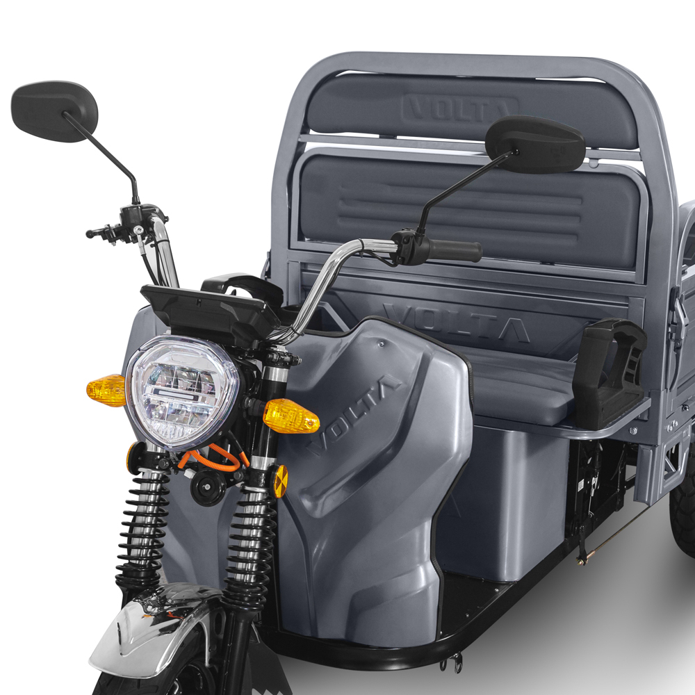 Voltarom Hercules, motor 3900W, 72V, 45 AH, viteza maxima 45 km pe ora, pana la 50km autonomie, Cu Permis, Triciclu Electric Tuk Tuk, Gri [2]