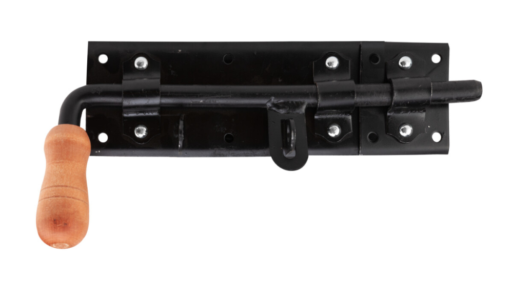 Zavor Poarta Tip L cu Maner Lemn Negru - Dimensiuni 280x80 mm [5]