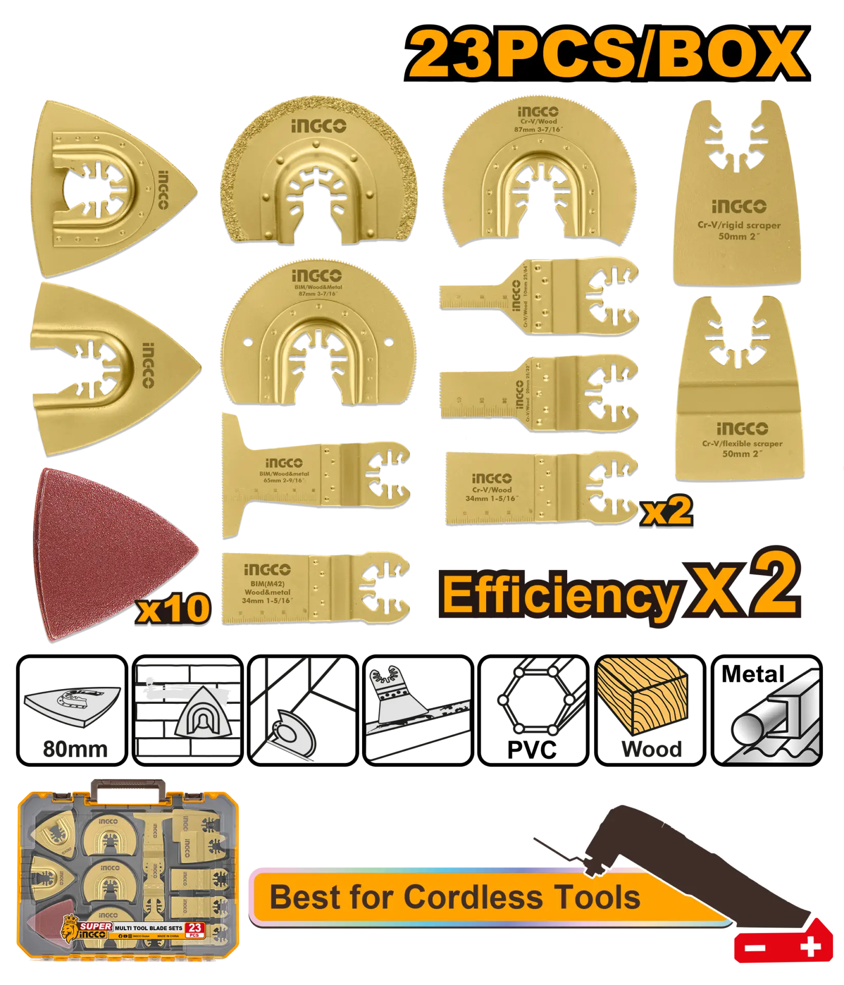 Accesorii masina insurubat multifunctionala - Accesorii Multi Tool pe Acumulator 23buc