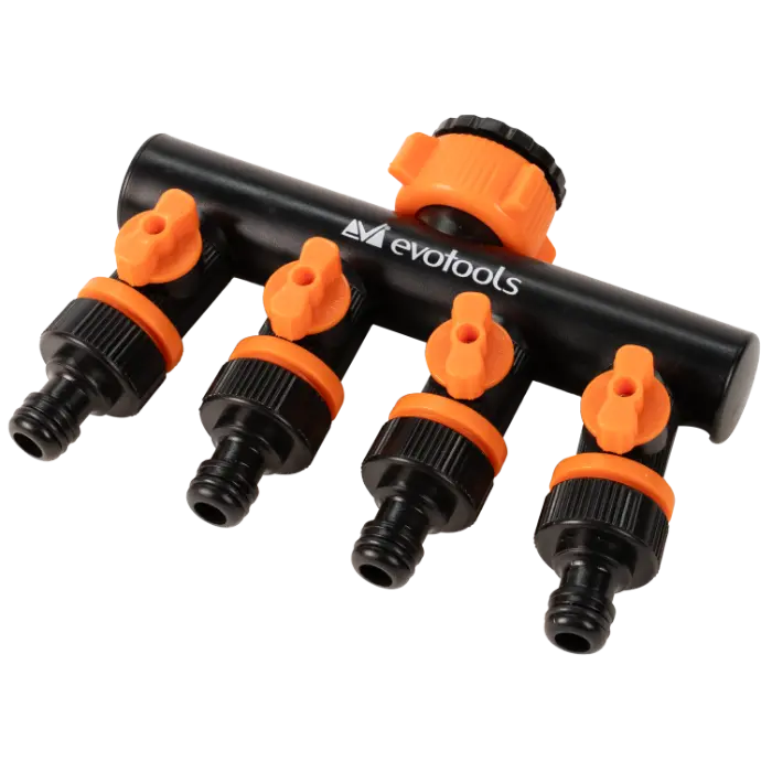 Gradina & gospodarie - Adaptor Furtun 4 Cai cu Robineti EvoTools