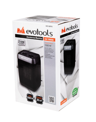 Aeroterma Electrica cu Rezistenta Ceramica si Rotire 90 grade CH1500A EvoTools [1]