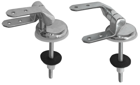 Accesorii vase de toaleta - Balamale Cromate Paralele Lungi Inegale pt Capac WC 2 Pcs