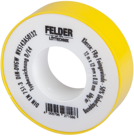 Benzi adezive - Banda Teflon Felder - Lungime banda 12 m Latime banda 12 mm Grosime banda 0.1 mm