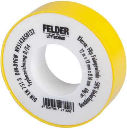 Benzi adezive - Banda Teflon Felder - Lungime banda 12 m Latime banda 12 mm Grosime banda 0.1 mm