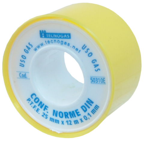 Accesorii sanitare - Banda Teflon pt Gaz Tecnogas - Lungime banda 12 m Latime banda 25 mm Grosime banda 0.1 mm