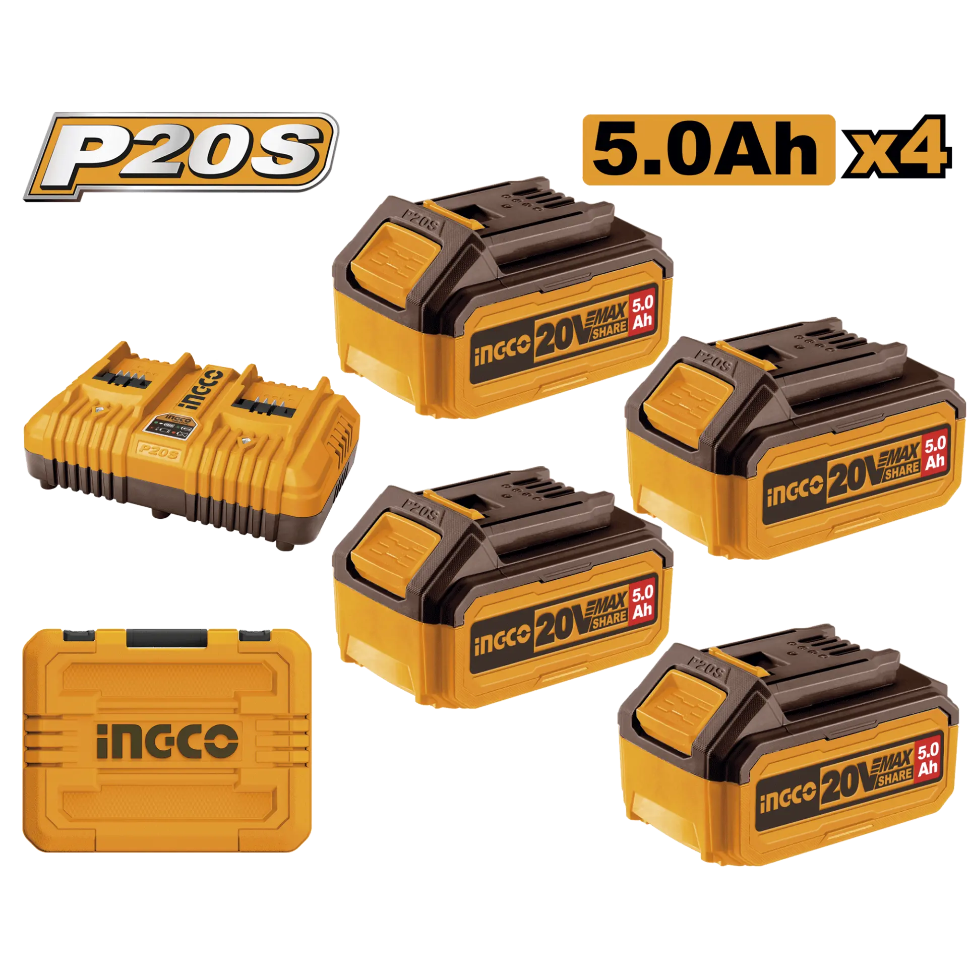 Scule & unelte - Baterie (Acumulator) 20V 5AH Set 4 buc cu Incarcator Dublu