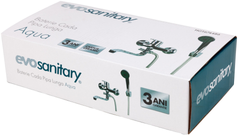 Baterie Aqua Cada Pipa Lunga - Lungime baterie 230 mm Inaltime levier 95 mm Distanta conexiuni 147 +/- 15 mm [3]