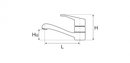 Baterie Aqua Lavoar - Lungime baterie 110 mm Inaltime levier 115 mm Inaltime utila 50 mm [1]