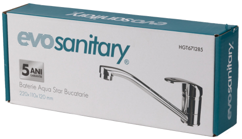 Baterie Aqua Star Bucatarie - Lungime baterie 220 mm Inaltime levier 110 mm Inaltime utila 120 mm [3]