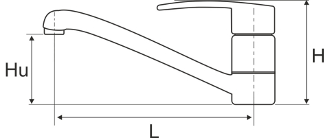 Baterie Aqua Star Bucatarie - Lungime baterie 220 mm Inaltime levier 110 mm Inaltime utila 120 mm [2]