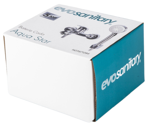 Baterie Aqua Star Cada - Lungime baterie 165 mm Inaltime levier 90 mm Distanta conexiuni 145 +/- 20 mm [2]