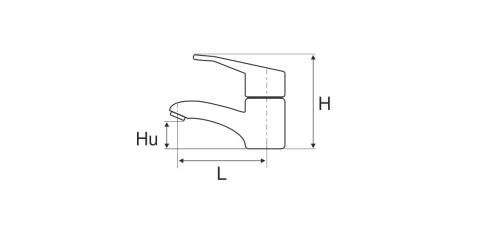 Baterie Aqua Star Lavoar - Lungime baterie 120 mm Inaltime levier 145 mm Inaltime utila 70 mm [2]