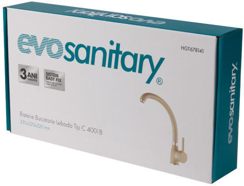 Baterie Bucatarie Lebada Tip C 4001 B - Lungime baterie 220 mm Inaltime baterie 70 mm Inaltime utila 220 mm Inaltime totala 330 mm [4]