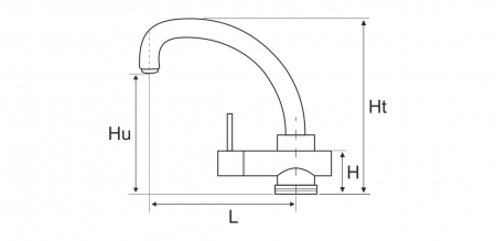 Baterie Bucatarie Lebada Tip C 4001 - Lungime baterie 220 mm Inaltime baterie 70 mm Inaltime utila 260 mm Inaltime totala 310 mm [2]
