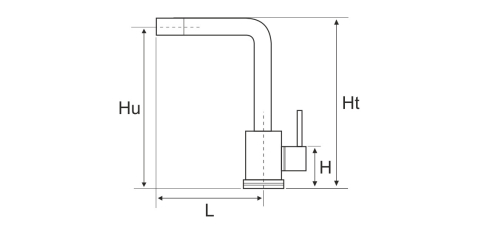 Baterie Bucatarie Lebada Tip L 4001 - Lungime baterie 195 mm Inaltime baterie 70 mm Inaltime utila 270 mm Inaltime totala 300 mm [2]