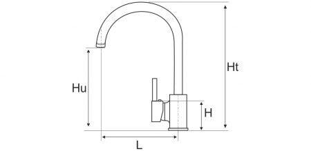 Baterii sanitare bucatarie - Baterie Bucatarie Lebada Tip U 4001 B - Lungime baterie 196 mm Inaltime baterie 70 mm Inaltime utila 215 mm Inaltime totala 330 mm