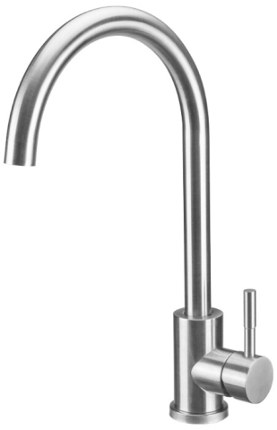 Sanitare - Baterie Bucatarie Lebada Tip U INOX 5001 - Lungime baterie 200 mm Inaltime maneta 95 mm Inaltime utila 255 mm Inaltime totala 370 mm