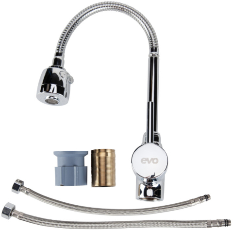 Baterie Bucatarie Pipa Flexibila si Dispersor 4001 - Lungime baterie 205 mm Inaltime baterie 70 mm Inaltime utila 190 mm Inaltime totala 330 mm [2]