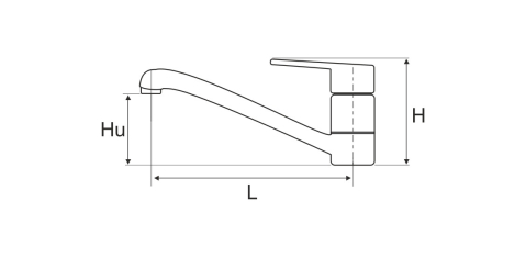 Sanitare - Baterie Delta Bucatarie - Lungime baterie 215 mm Inaltime levier 100 mm Inaltime utila 125 mm