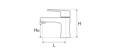 Baterie Delta Lavoar - Lungime baterie 95 mm Inaltime levier 153 mm Inaltime utila 95 mm [3]