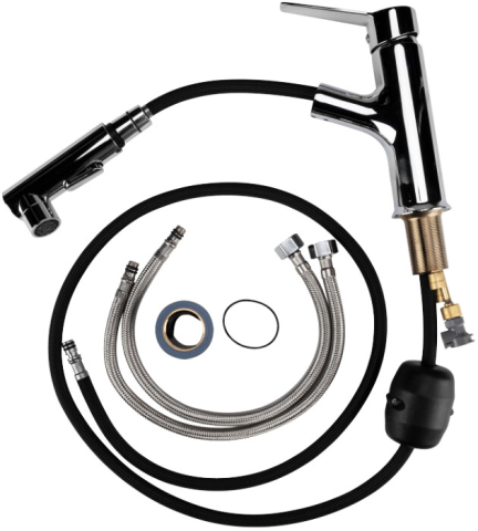 Baterie Lavoar 3 Functii Crom Lucios - Lungime baterie 135 mm Inaltime levier 195 mm Inaltime utila 100 mm [3]