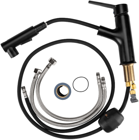 Baterie Lavoar 3 Functii Negru - Lungime baterie 135 mm Inaltime levier 195 mm Inaltime utila 100 mm [5]