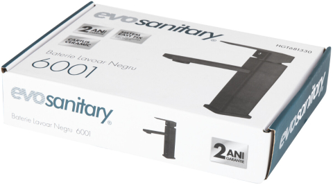 Baterie Lavoar 6001 Negru - Lungime baterie 186 mm Inaltime levier 165 mm Inaltime utila 107 mm [1]