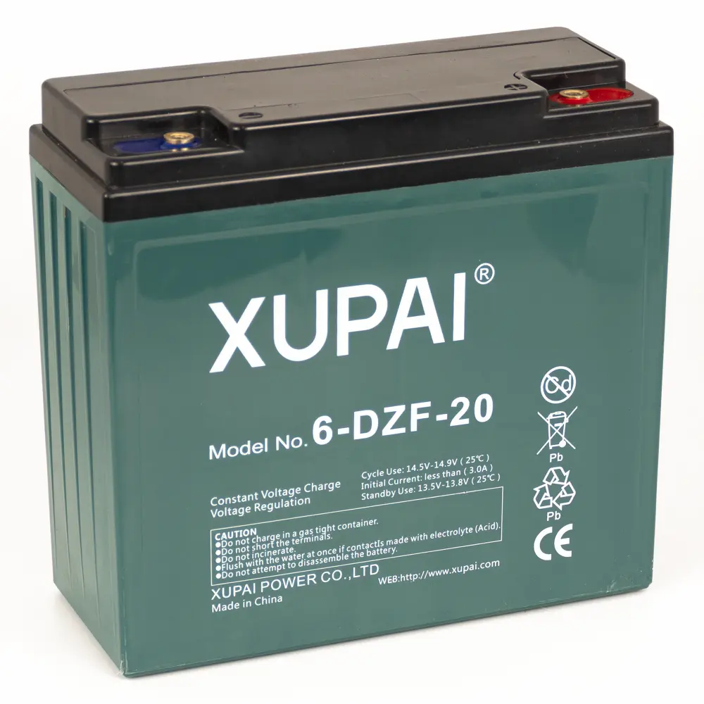 Accesorii scutere, atv-uri si tricicle - Baterie semitractiune Deep Cycle Xupai 6-DZF-20, 12V 20Ah VRLA GEL pentru scutere si tricicluri electrice