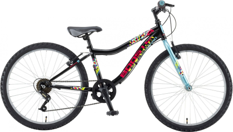 Biciclete copii - Bicicleta Copii Booster 2023 Plasma - 24 Inch, Negru-Turcoaz