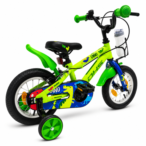 Bicicleta Copii DHS Dino - 12 Inch, Verde [2]