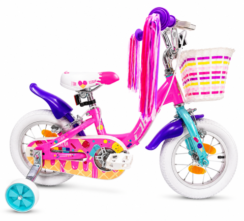 Scutere, ATV si Biciclete - Bicicleta Copii DHS Icecream - 12 Inch, Roz