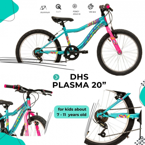 Bicicleta Copii DHS Plasma - 20 Inch, Turcoaz [3]