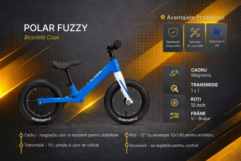 Bicicleta Copii Polar FUZZY- 12 Inch, Albastru [1]