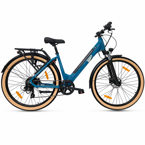 Scutere, ATV si Biciclete - Bicicleta electrica Oras Devron 28200 - 28 inch, M, Albastru