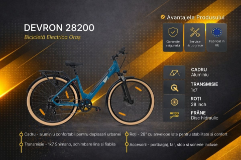 Bicicleta electrica Oras Devron 28200 - 28 inch, M, Albastru [2]