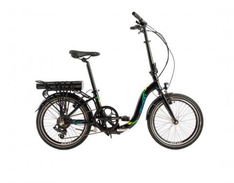 Biciclete electrice - Bicicleta Electrica Pliabila Devron 20122 - 20 Inch, S, Negru/Albastru