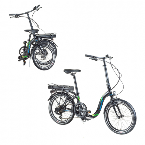 Bicicleta Electrica Pliabila Devron 20122 - 20 Inch, S, Negru/Albastru [1]