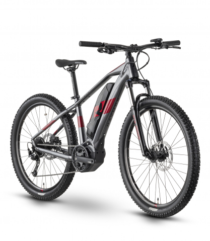 Biciclete electrice - Bicicleta Electrica Raymon HardRay E 3.0 - 27.5 Inch, M, Gri-Rosu