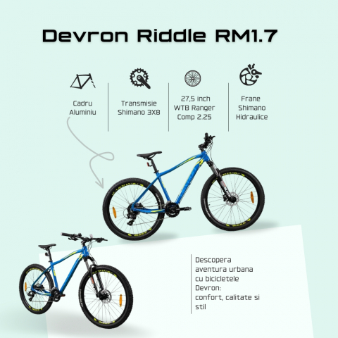 Bicicleta Mtb Devron Riddle 2023 RM1.7 - 27.5 Inch, L, Albastru [3]