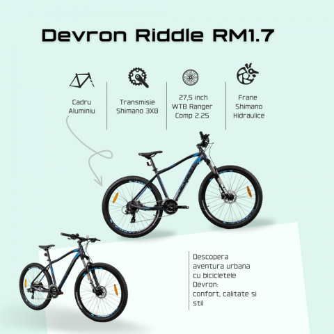 Bicicleta Mtb Devron Riddle 2023 RM1.7 - 27.5 Inch, M, Gri [3]