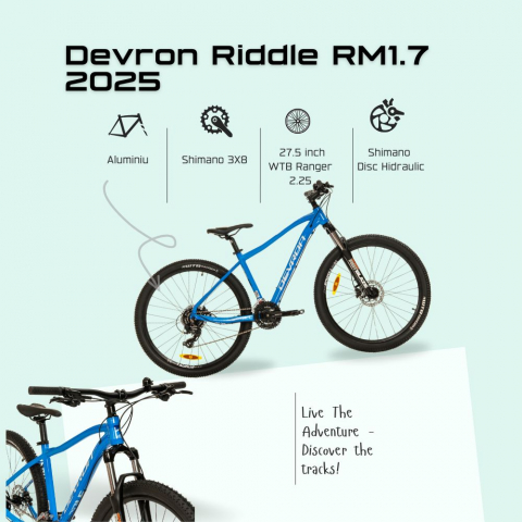 Bicicleta Mtb Devron Riddle RM1.7 2025 - 27.5 Inch, S, Albastru [3]