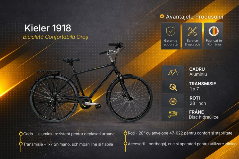 Bicicleta Oras Kieler 1918 - 28 inch, M, Negru [3]